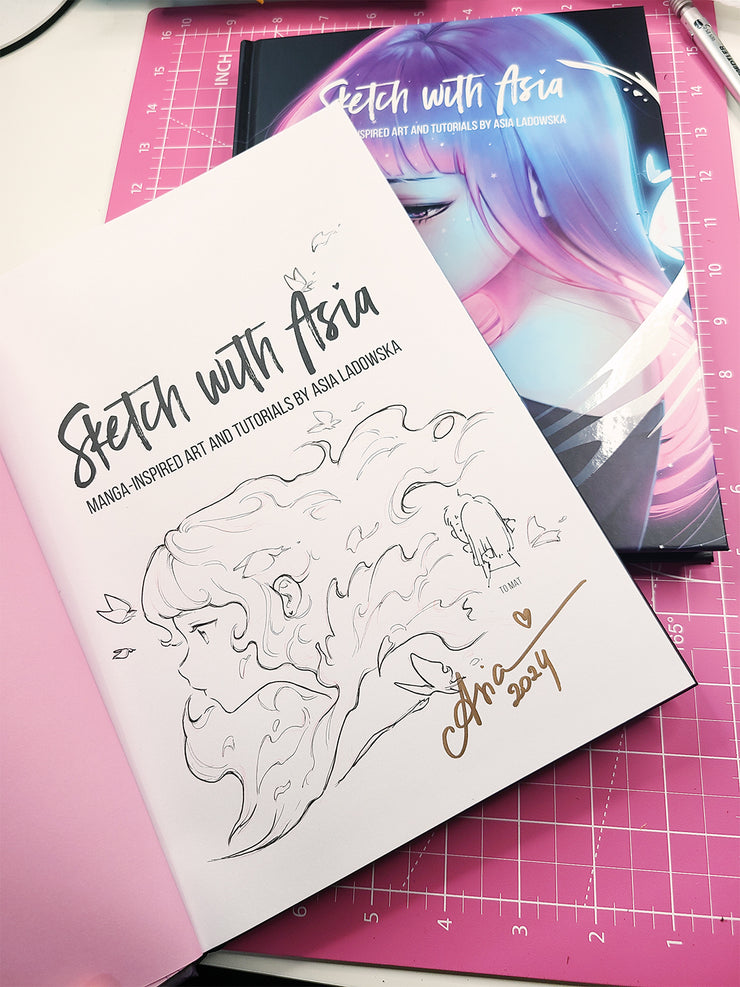 Signed Book with original ink sketch